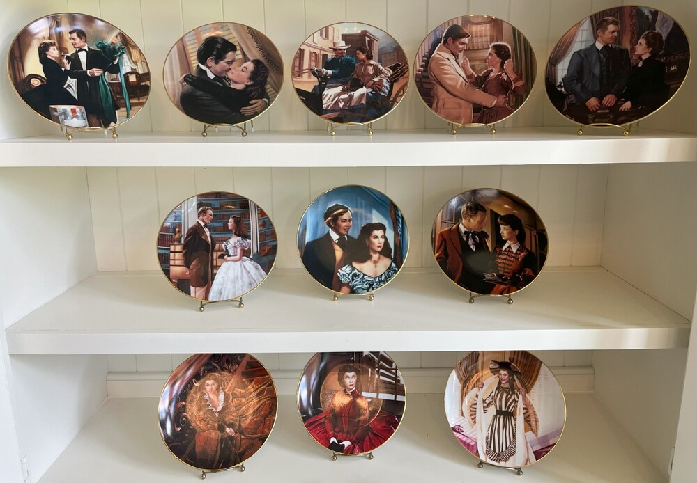 Vintage Gone With The Wind 8” Porcelain Plates Full Set Of 11 2nd issue